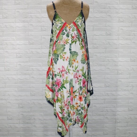 TOMMY BAHAMA Flora Talithia Scarf Dress Swimsuit Coverup Beach Handkerchief Hem - Picture 1 of 12